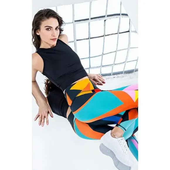 Playground Leggings FAST LANE COLORBLOCK PRINT LEGGING, Sz S Retail $118 - Picture 3 of 7
